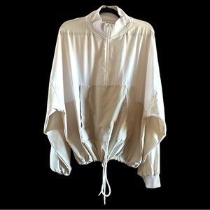 Alo Yoga• City Track Pullover White/Bone LARGE